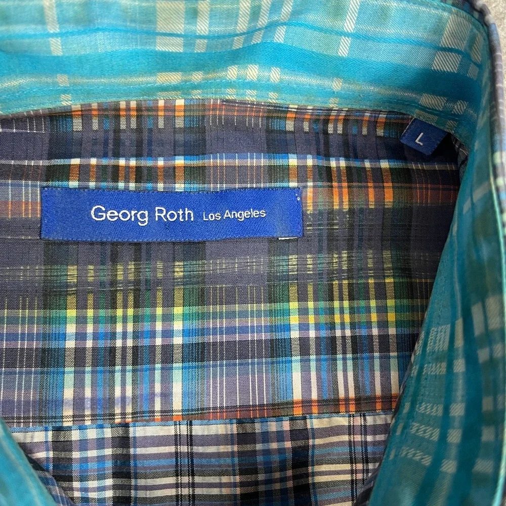 Georg Roth Los Angeles Mens Large‎ Multicolor Stripe Abstract Artwear Modern